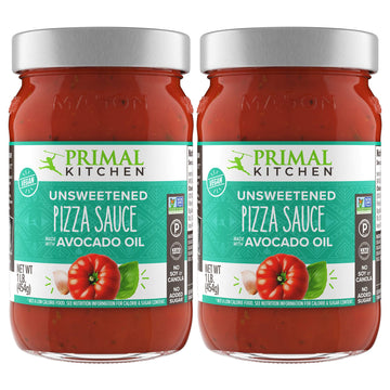 Primal Kitchen Unsweetened Red Pizza Sauce, No Added Sugar, Made with Avocado Oil, 2-Pack