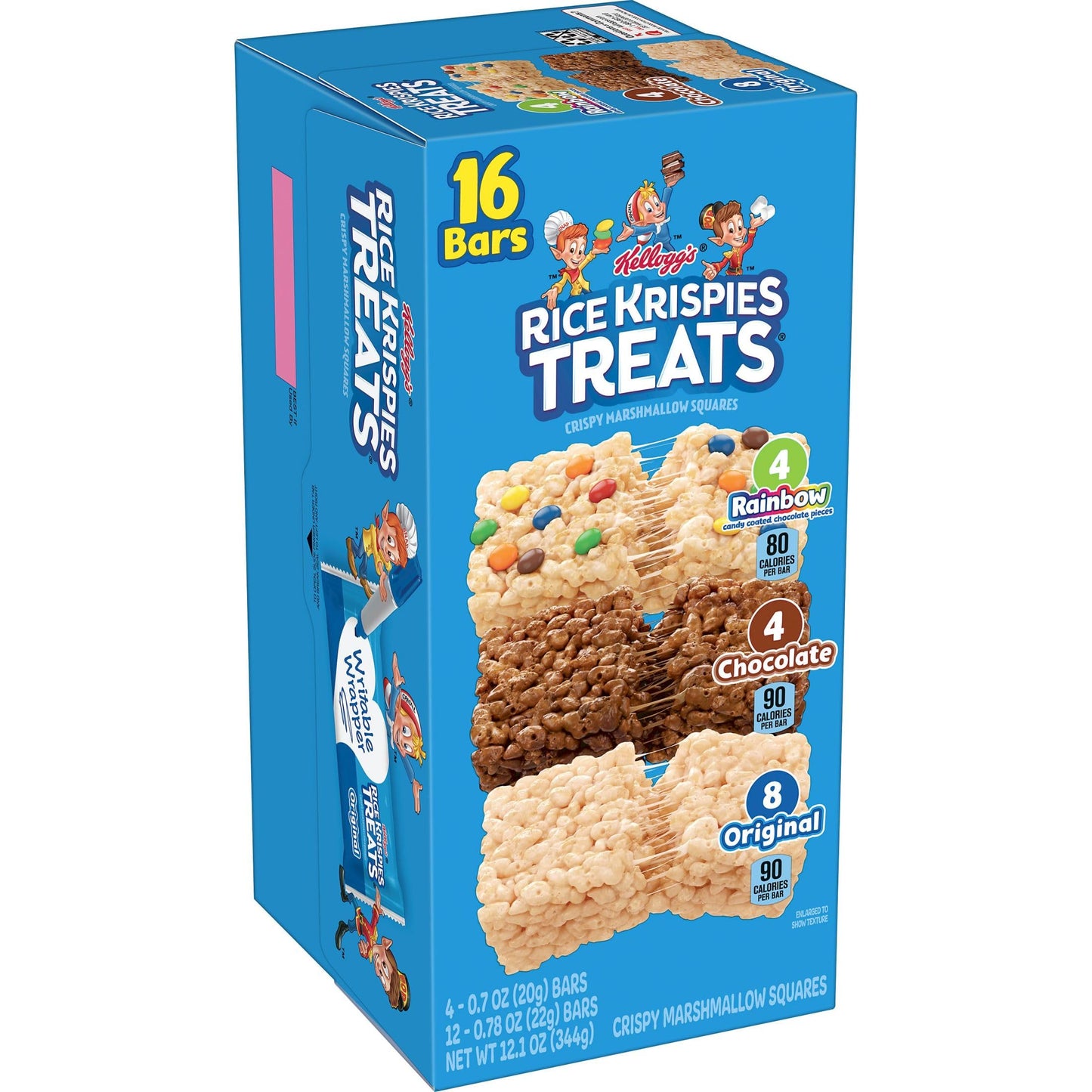 Rice Krispies Treats Marshmallow Snack Bars, Kids Snacks, School Lunch, Variety Pack (6 Boxes, 96 Bars)
