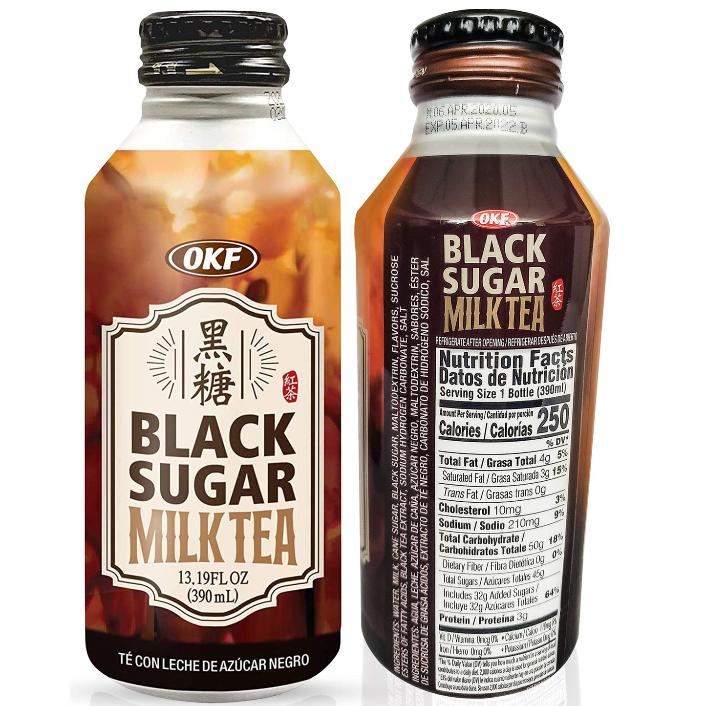 Okf Black Sugar Milk Tea, 13.19 Fluid Ounce (Pack Of 20)