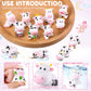 Blulu 28 Pieces Mini Cute Cow Animals Miniature Figurines Toys Cow Cake Toppers Resin Garden Miniature Moss Landscape Diy Terrar