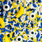 Cool Mom Sprinkles Blue & Yellow Birthday Sprinkles 4 oz - Gluten-Free Cake, Cupcake, Cookie Decorations