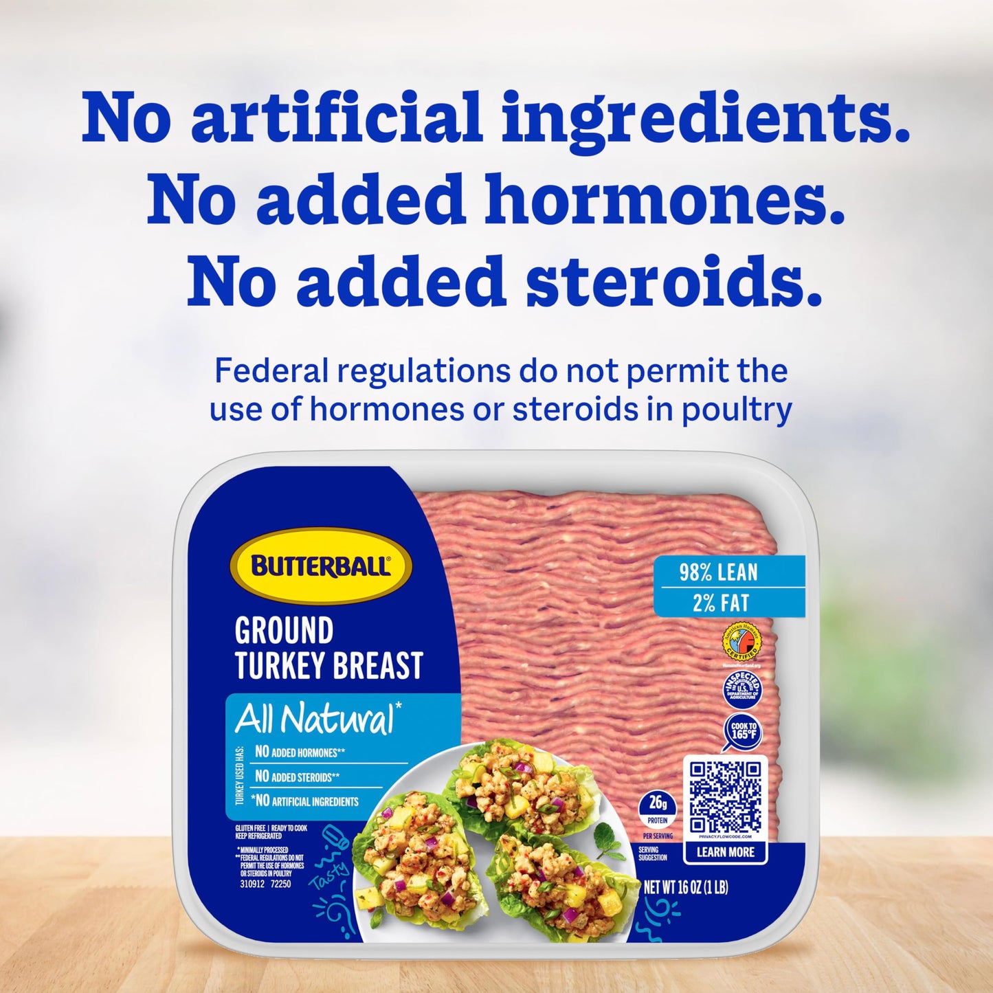 Butterball, Fresh All Natural Fresh 98% Fat Free Extra Lean Ground Turkey, 1 lb