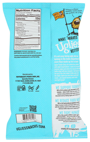 Uglies Snacks Original Sea Salt Potato Chips, 6 Oz
