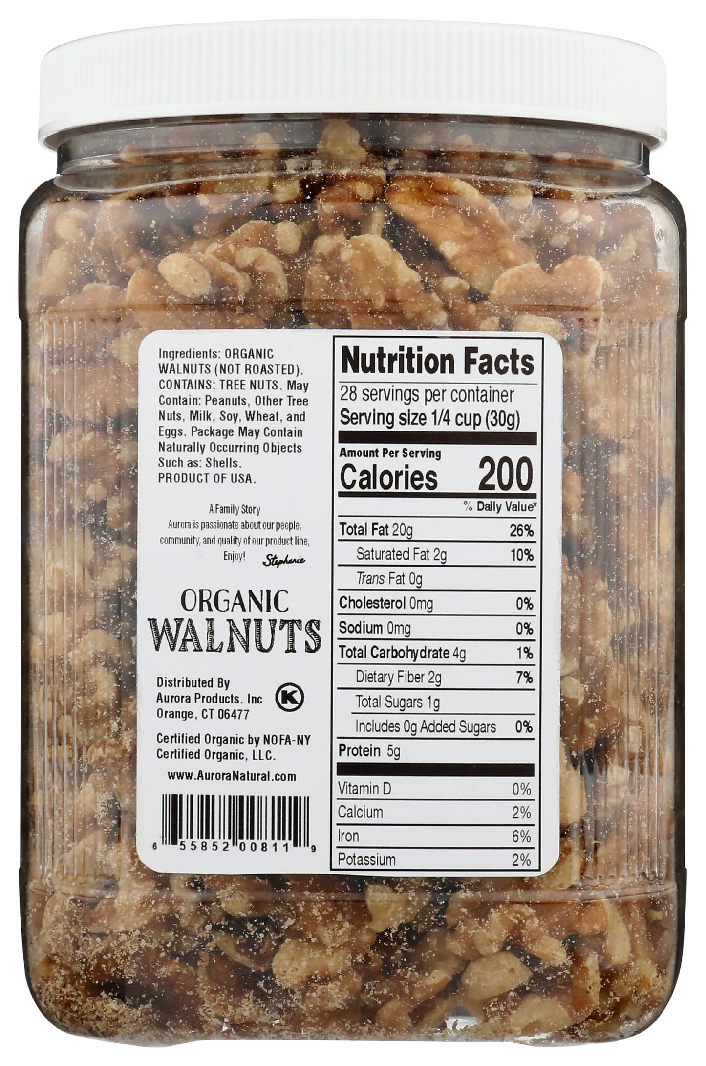 Aurora Products Organic Walnuts, 30 OZ - Premium Quality, 1.8 lb Pack, Healthy Snack, Non-GMO, Rich in Omega-3s