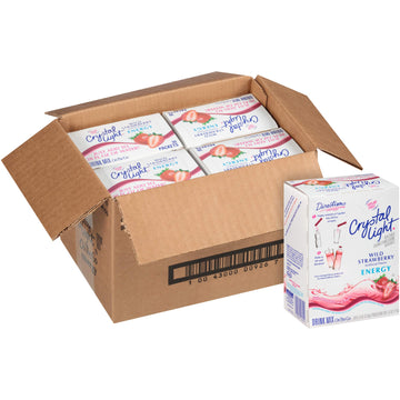 Crystal Light Wild Strawberry Energy Drink Mix (120 Packets, 4 Canisters Of 30)