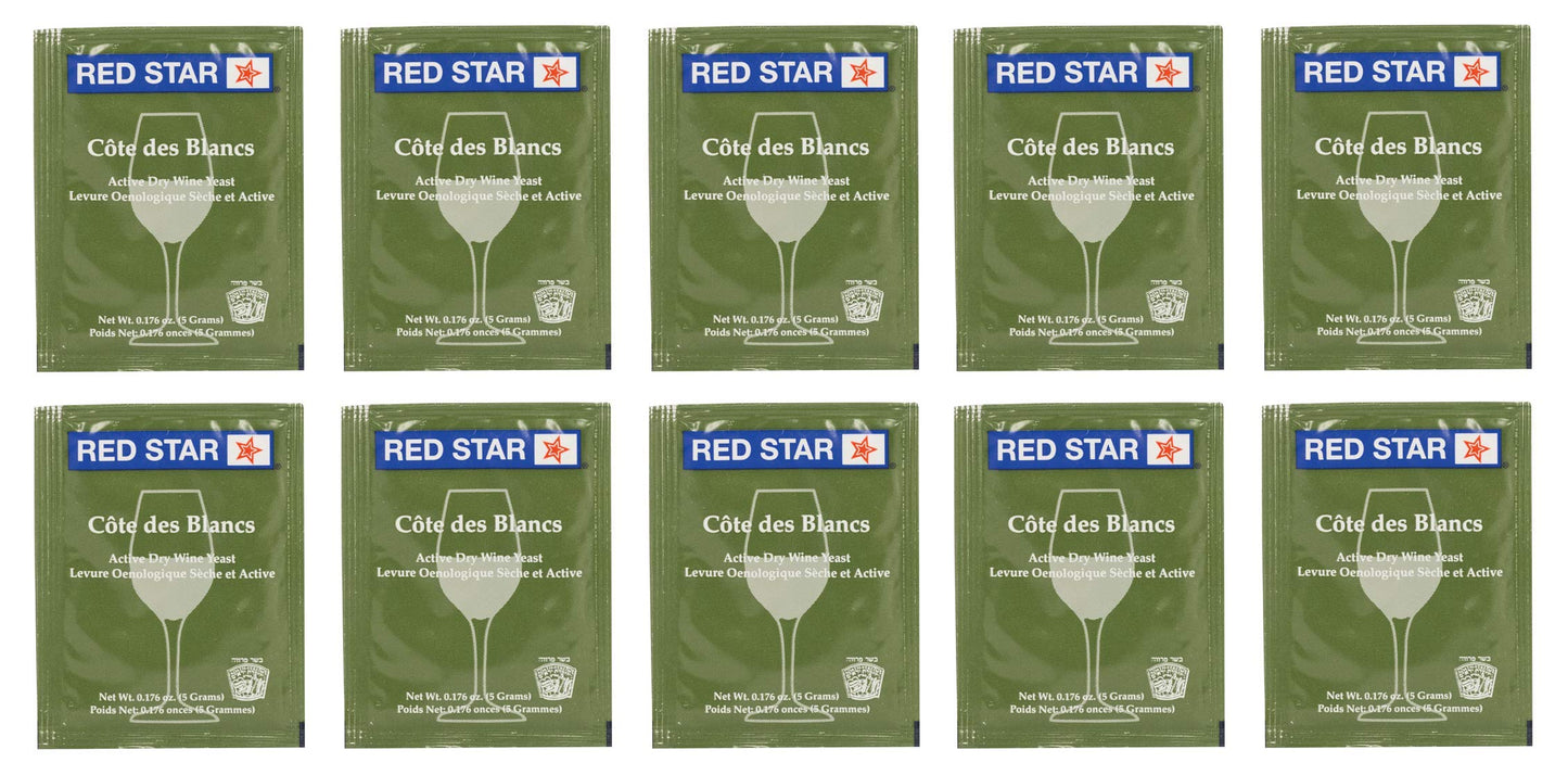 North Mountain Supply - Rs-Cb-10 Red Star Cote Des Blancs Beverage-Inspired Yeast - Pack Of 10 - With Freshness Guarantee