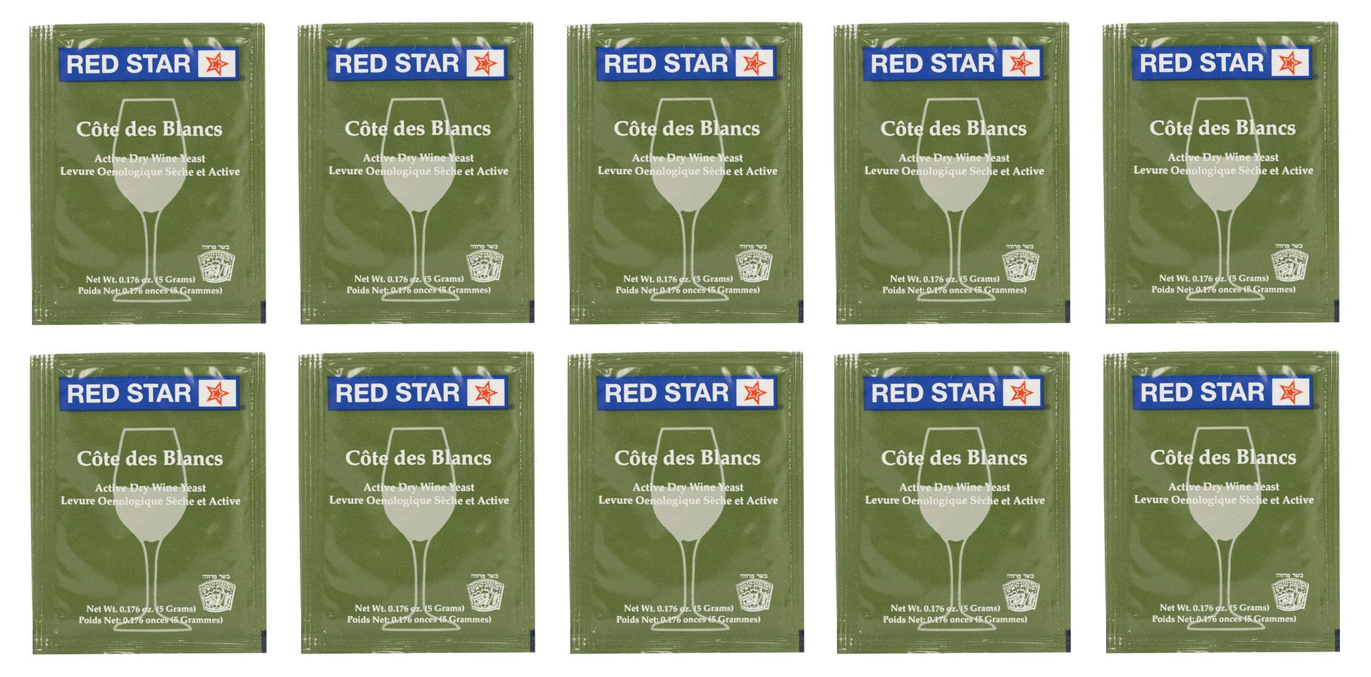 North Mountain Supply - Rs-Cb-10 Red Star Cote Des Blancs Beverage-Inspired Yeast - Pack Of 10 - With Freshness Guarantee
