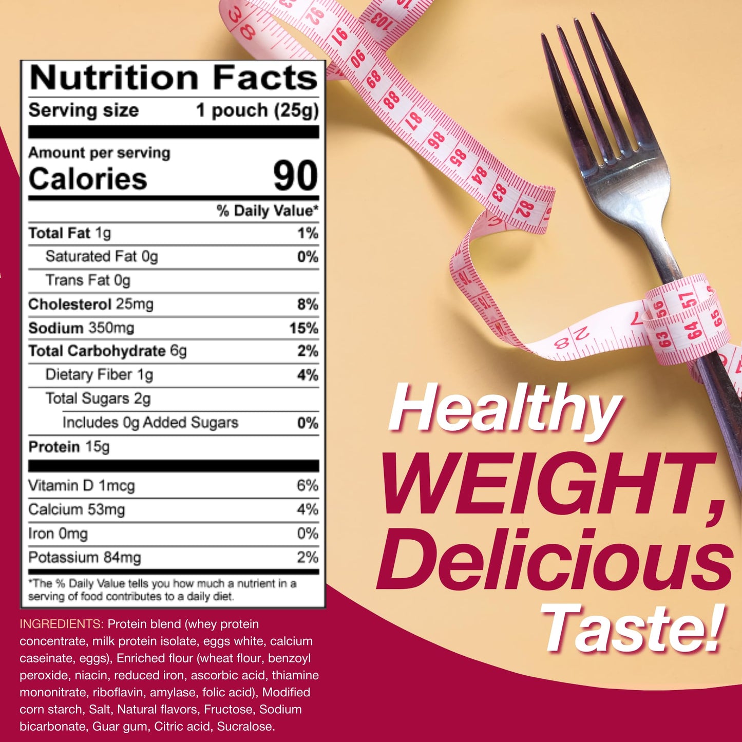 Protidiet Naturally Flavored Protein Pancake Mix - Low Fat High Protein Snacks - Nutrient-Rich Pancakes For Breakfast - Perfect