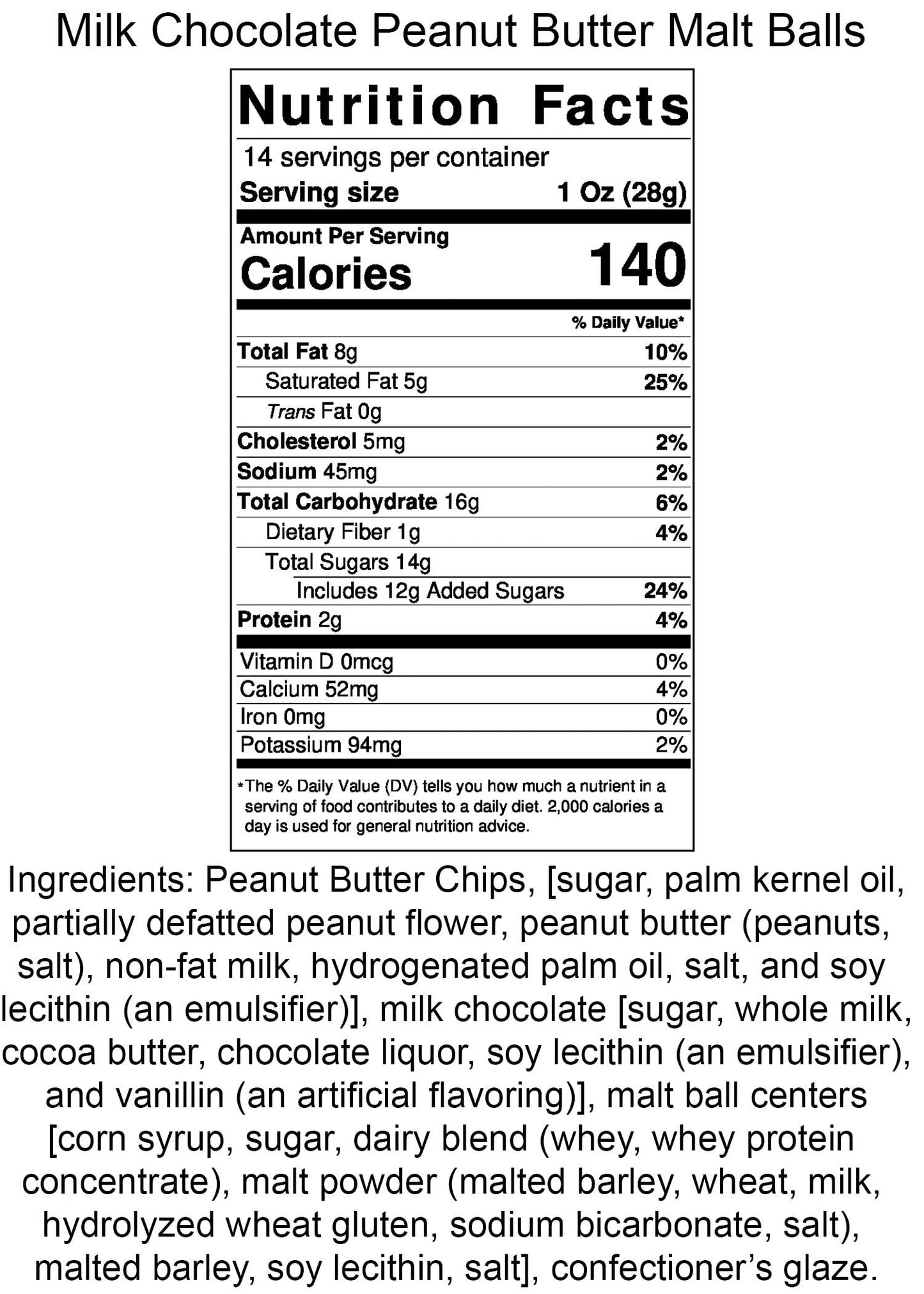 Premium Chocolate Candy 2-13 Oz. Packages (Peanut Butter Milk Choc. Covered Malt Balls)