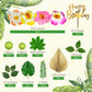 25 Pcs Flower Cake Topper Hawaiian Cake Decorations With Palm Leaves Hibiscus Flowers Balls For Hawaii Aloha Jungle Summer Theme