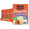 BEN S ORIGINAL Ready Rice Coconut Jasmine Flavored Rice, Easy Dinner Side, 8.5 oz Pouch (Pack of 12)