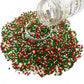 Se Si&Moos Red Green And White Christmas Sprinkles For Cake Decorating Red Green White Nonpareils Edible Pearls For Cake Decorat