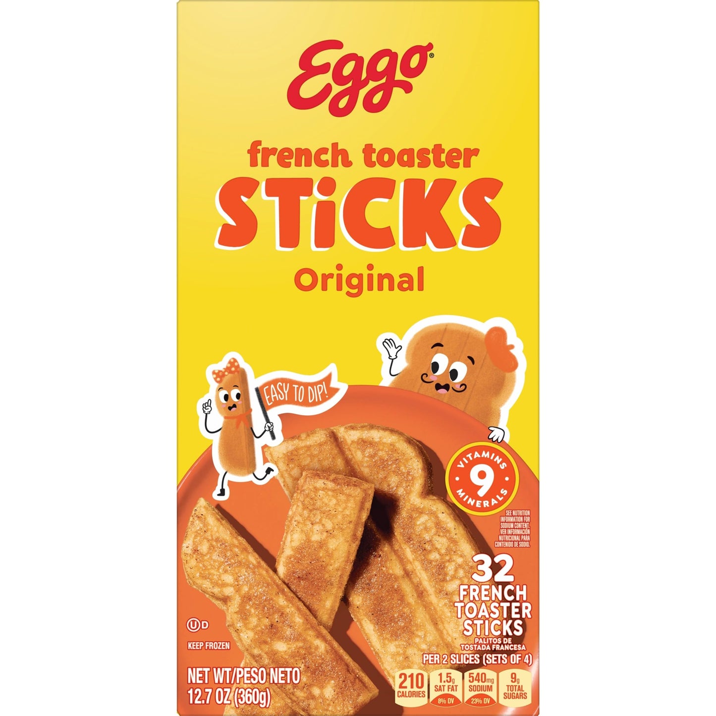 Eggo Frozen French Toaster Sticks, Frozen Breakfast, Breakfast Food, Original, 12.7oz Box (32 Sticks)