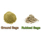 100% Natural Ground and Whole Sage Leaf Herb, Spice, Seasoning, Dried, Leaves, Chushed, Rubbed, Kosher Gluten-Free Non GMO (Whol