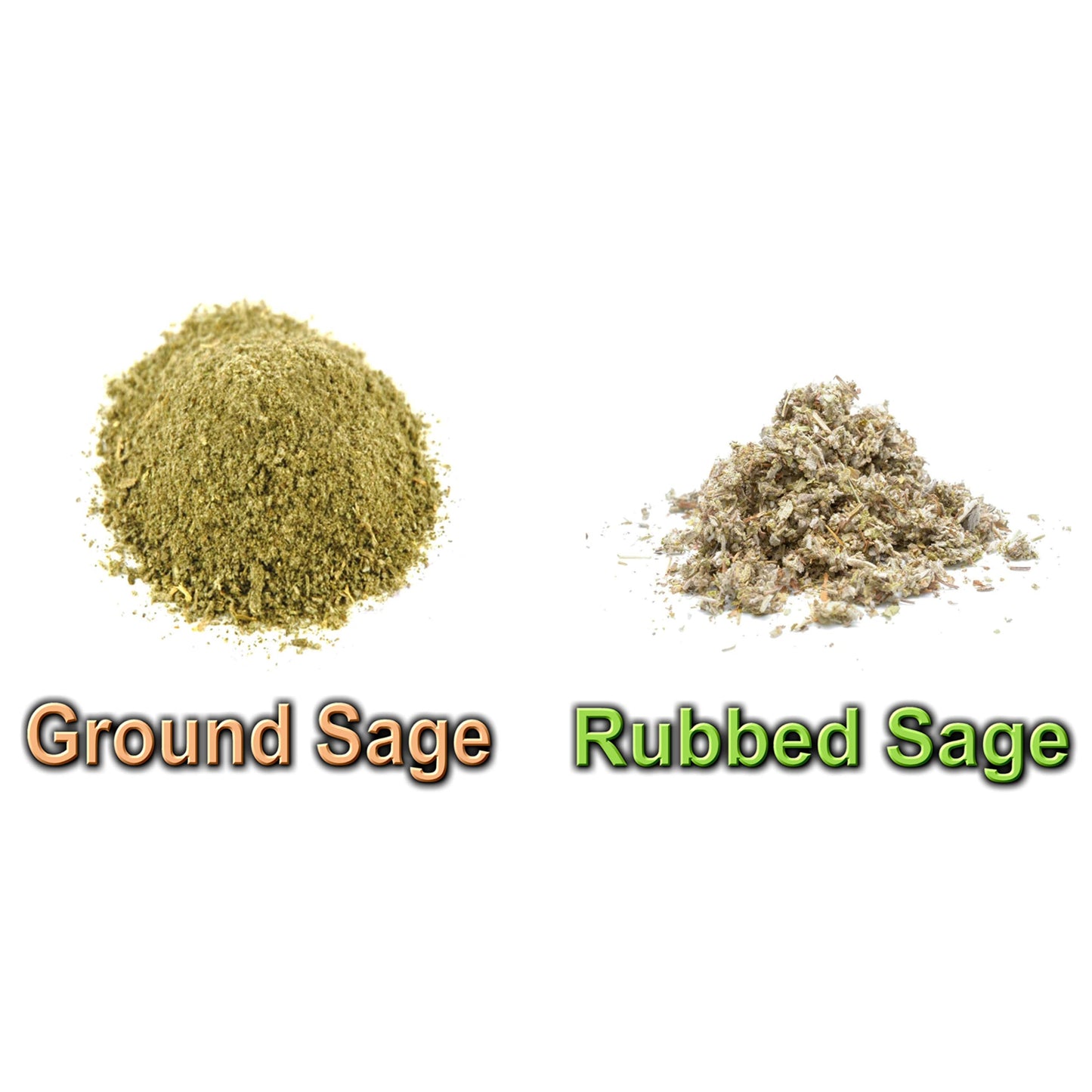 100% Natural Ground and Whole Sage Leaf Herb, Spice, Seasoning, Dried, Leaves, Chushed, Rubbed, Kosher Gluten-Free Non GMO (Whol