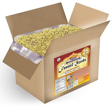 Rani Fennel Seeds (Saunf Sabut) Whole Spice 400Oz (25Lbs) 1136Kg Bulk Box All Natural Gluten Friendly Non-Gmo Vegan Indian Origi