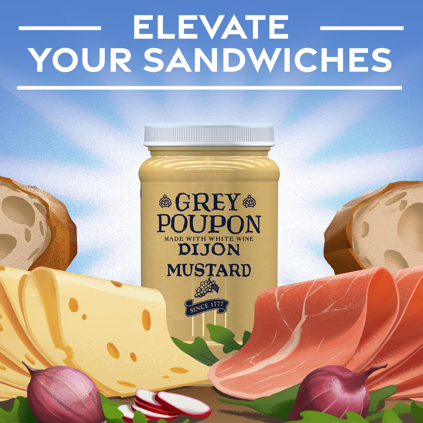 Grey Poupon Dijon Mustard, 48 oz Jars, Pack of 6, Model 10054400000389