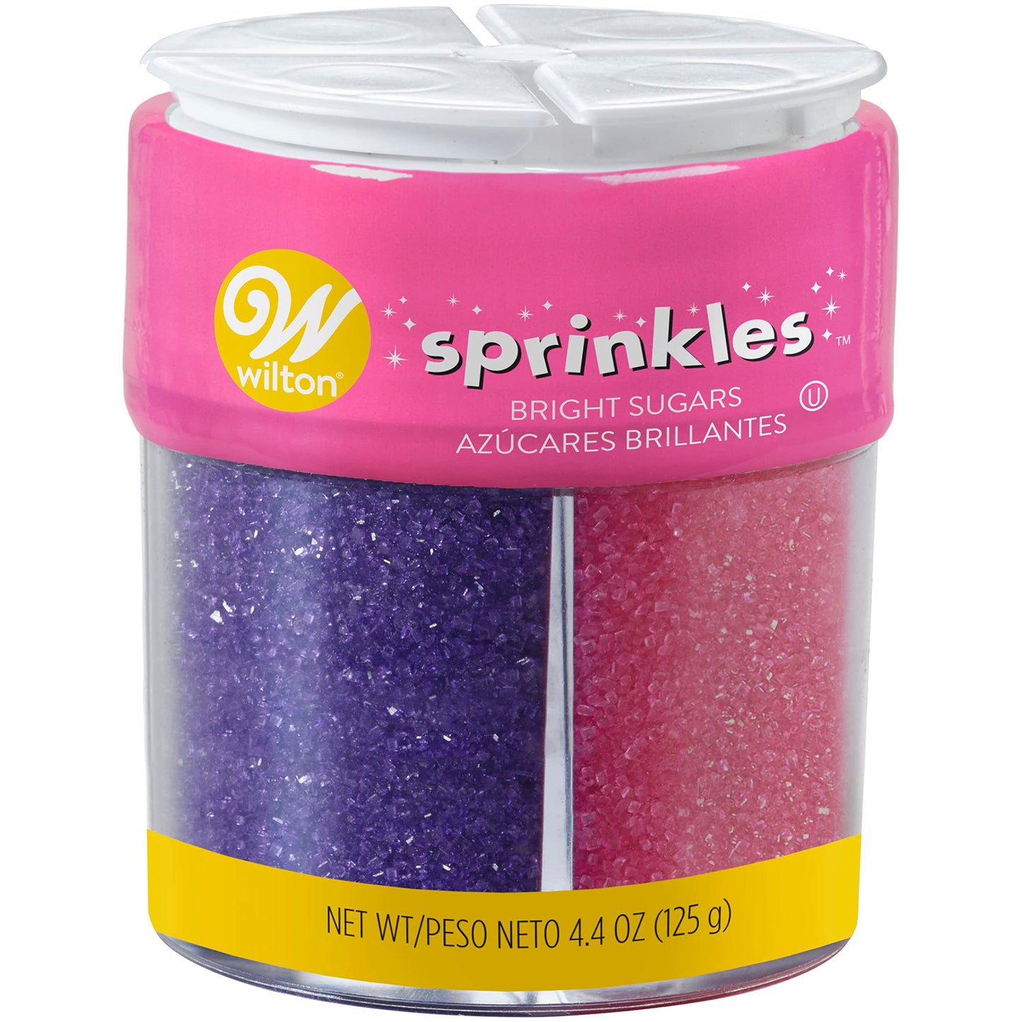 Wilton Bright Multicolored Sugar Sprinkles, 4-Colors Sanding Sugar for Desserts, 4.4 oz.