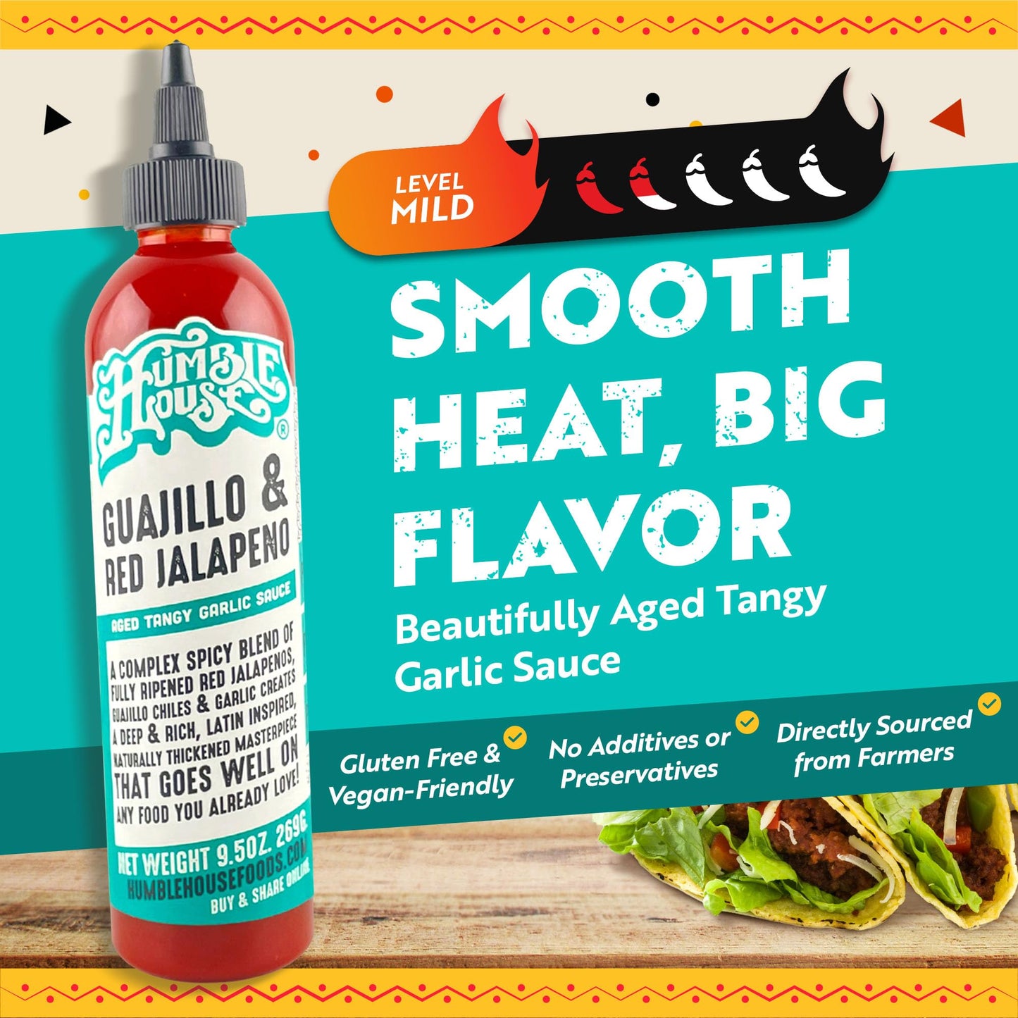 Guajillo & Red Jalapeno: Aged Tangy Garlic Sauce By Humble House (9.5Oz) Sriracha Meets Mexican Enchilada Sauce