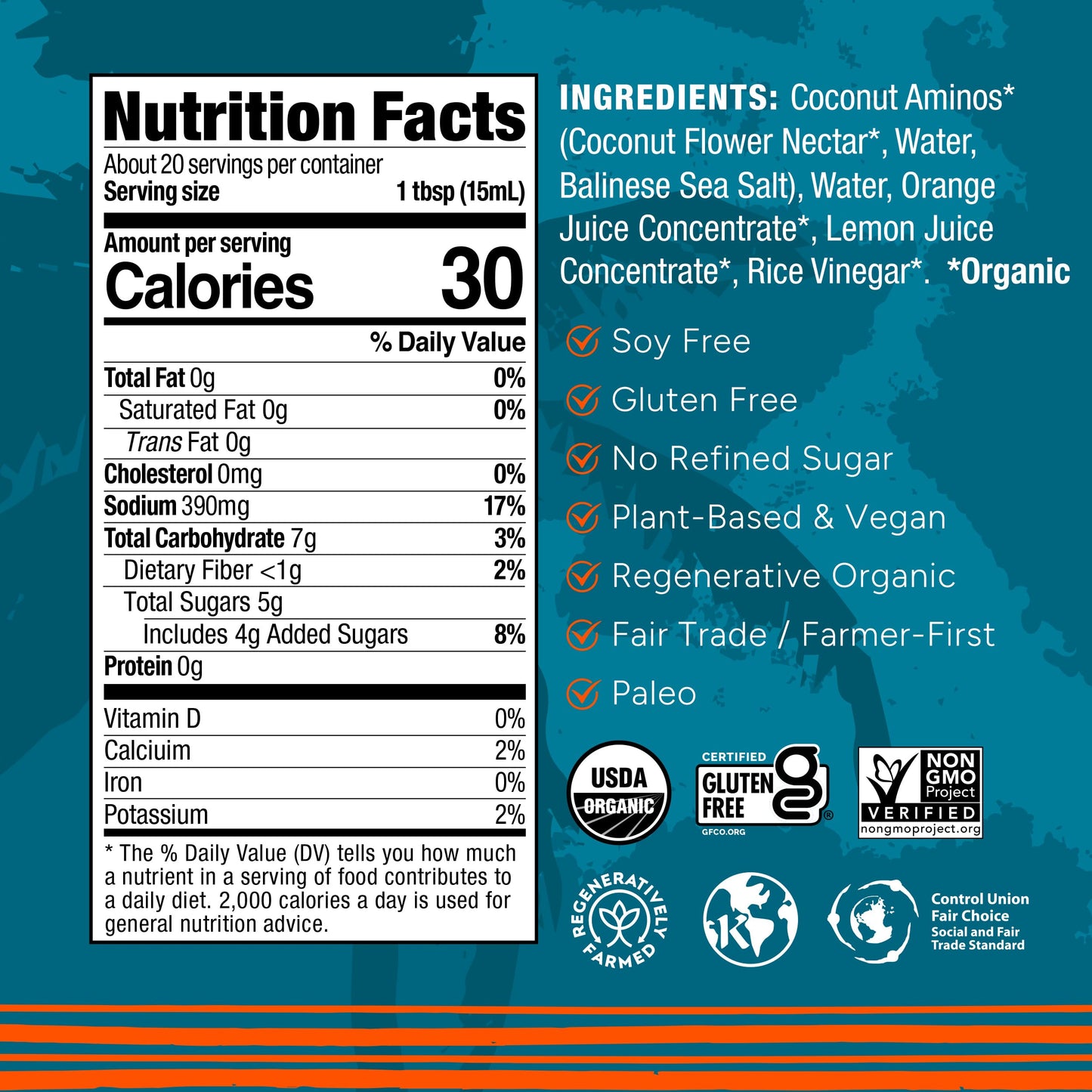 Big Tree Farms Organic Coco Aminos - Liquid Coconut Aminos, Soy-Free Sauce, Low Sodium, Soy Alternative, Gluten Free, Kosher, Marinade & Sauce, Non-Gmo - Ponzu, 10 Fl Oz (Pack Of 2)