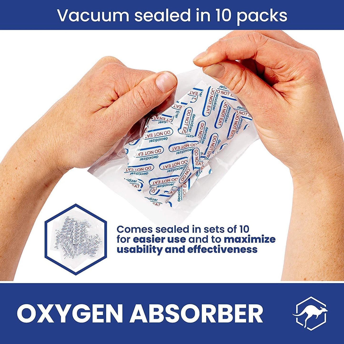 Wallaby 300Cc Oxygen Absorbers - 100 Count (10X Packs Of 10) With Indicator - For Long Term Food Storage, Mylar Bags, Canning, H