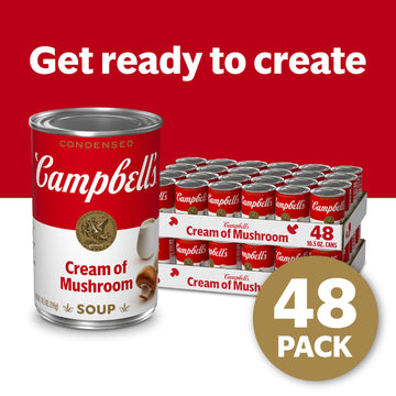 Campbell's Condensed Cream of Mushroom Soup, 10.5 oz Can (Case of 48)