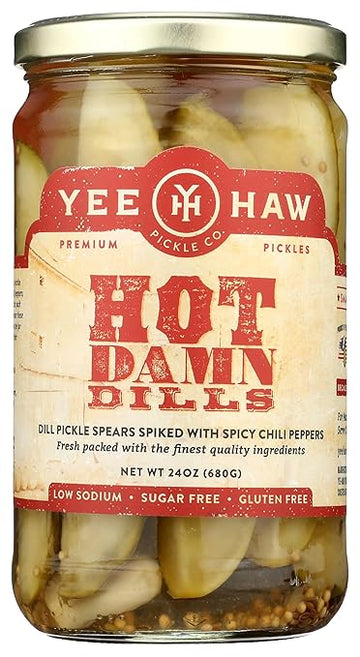 Yee Haw Pickle Company Hot Damn Dill, 24 oz.