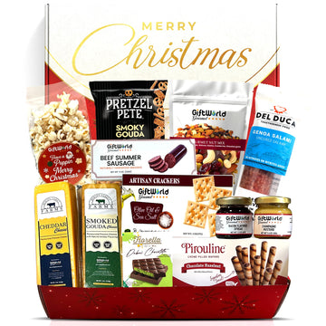 Christmas Gift Basket  Meat and Cheese Gift Baskets for Men and Women - Delicious Condiments with Dubai Chocolate  Charcuterie Food Gift Basket  Christmas Food Gifts in Christmas Gift Box (12-item Bundle)