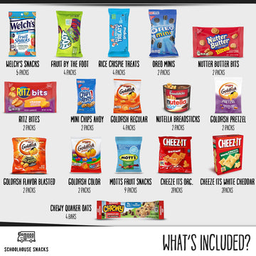 Schoolhouse Snacks - Snacks For Kids (50 Count) | Snack Box For Kids With American Snack Assortment | Perfect Kids School Snacks