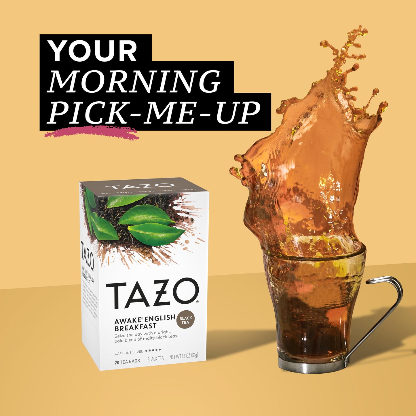 TAZO Organic Awake English Breakfast Black Tea Bags, 96 Count, Pack of 6, Model 68782248