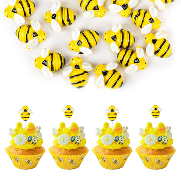 Gyufise 25Pcs Bumble Bee Cupcake Toppers Oh Babee Cupcake Picks Oh Baby Cake Decoration For Bee Theme Baby Shower Kids Birthday