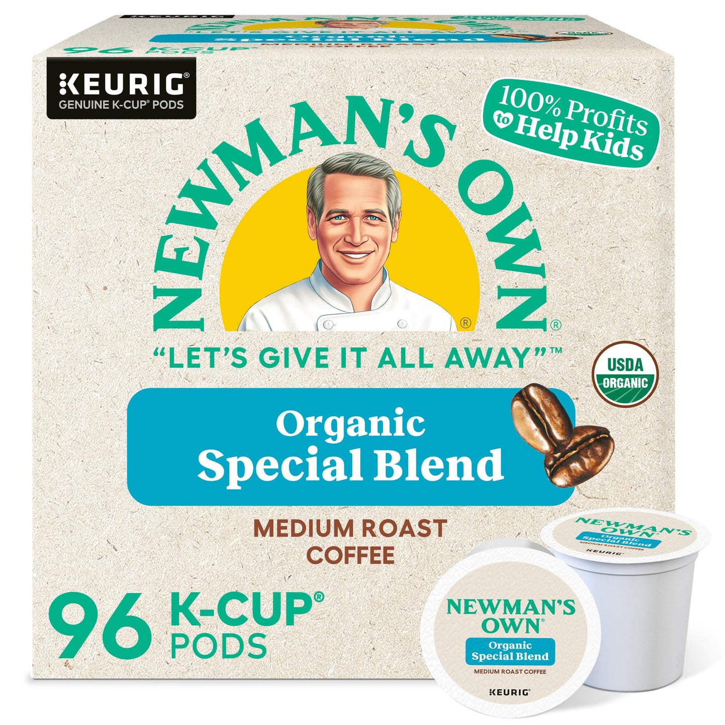 Newman'S Own Organics Special Blend Keurig Single-Serve K-Cup Pods, Medium Roast Coffee, 96 Count