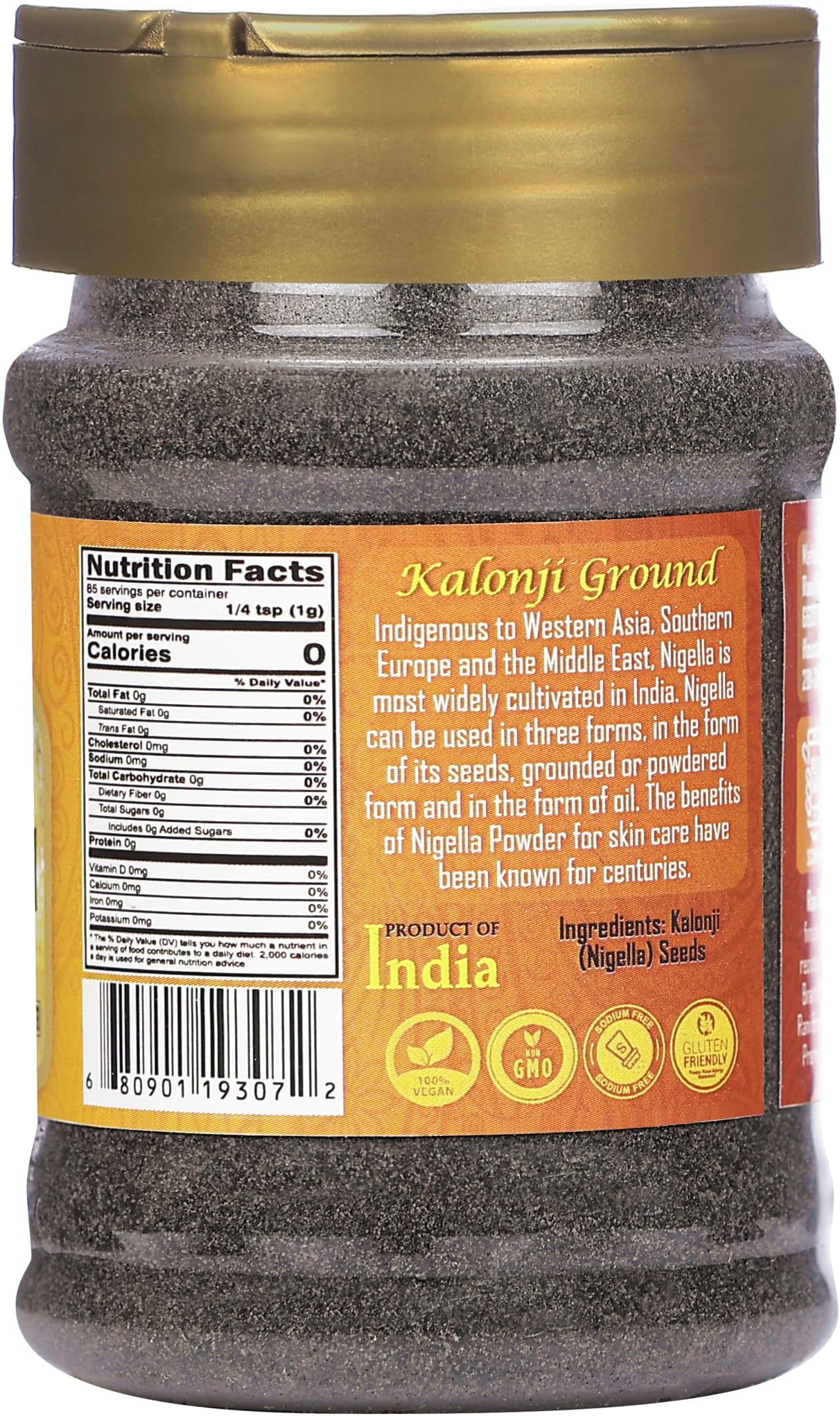 Rani Kalonji (Black Seed, Nigella Sativa, Black Cumin) Ground, Powder 3Oz (85G) Pet Jar ~ All Natural | Gluten Friendly | Non-Gm