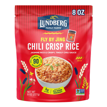 Lundberg X Fly By Jing Chili Crisp Rice - Microwave Ready in 90 Seconds  Regenerative Organic Jasmine Rice with Chili Crisp Seasoning  Gluten-Free  8oz Pouch