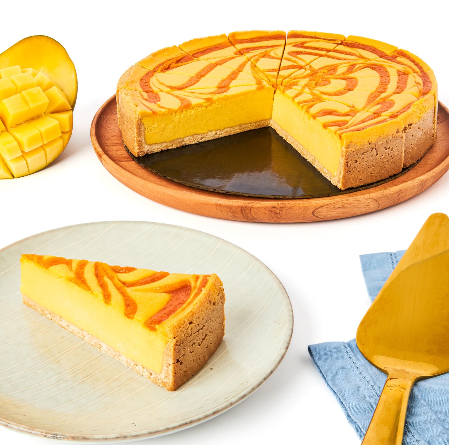 Davids Cookies Mango Cheesecake - 10 Pre-sliced Dessert, 14 pcs, Great Gift Idea for All Ages, Model BS683