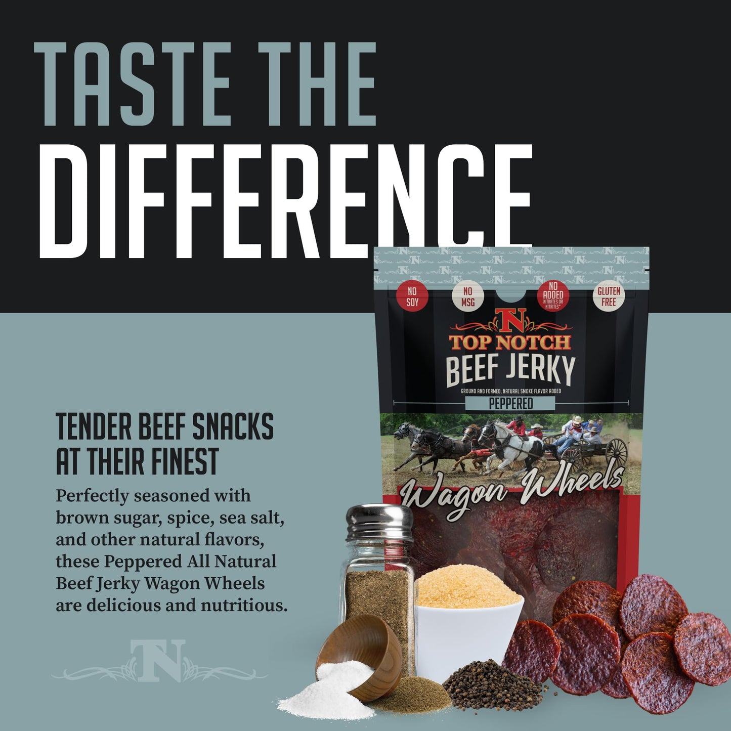 Top Notch Jerky Beef Jerky - 10 oz Bag - High Protein Snack for Kids and mature-themeds - Pepper Flavor