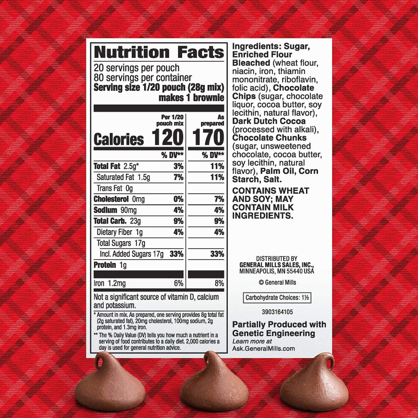 Betty Crocker Triple Chocolate Brownie Mix, 20 oz. each, 4 Pack, Model 980006050