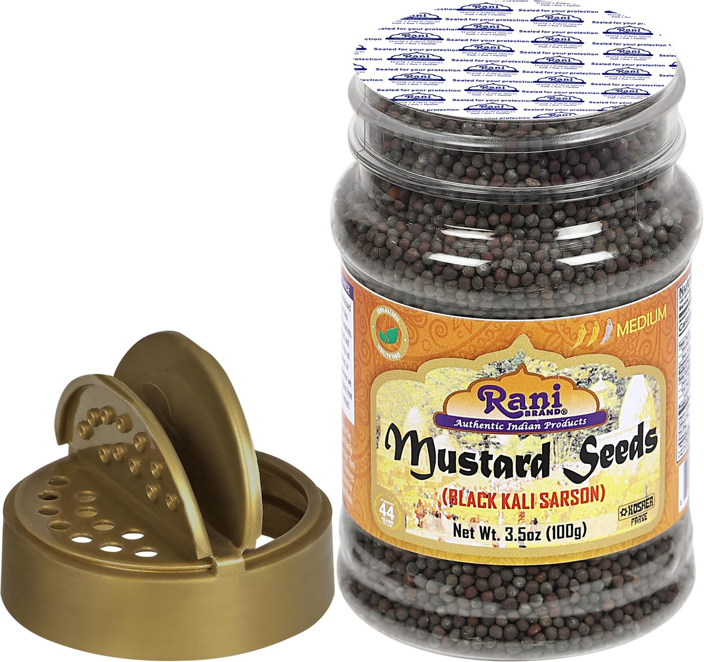 Rani Black Mustard Seeds Whole Spice (Kali Rai) 3.5Oz (100G) Pet Jar ~ All Natural | Gluten Friendly | Non-Gmo | Vegan | Indian Origin