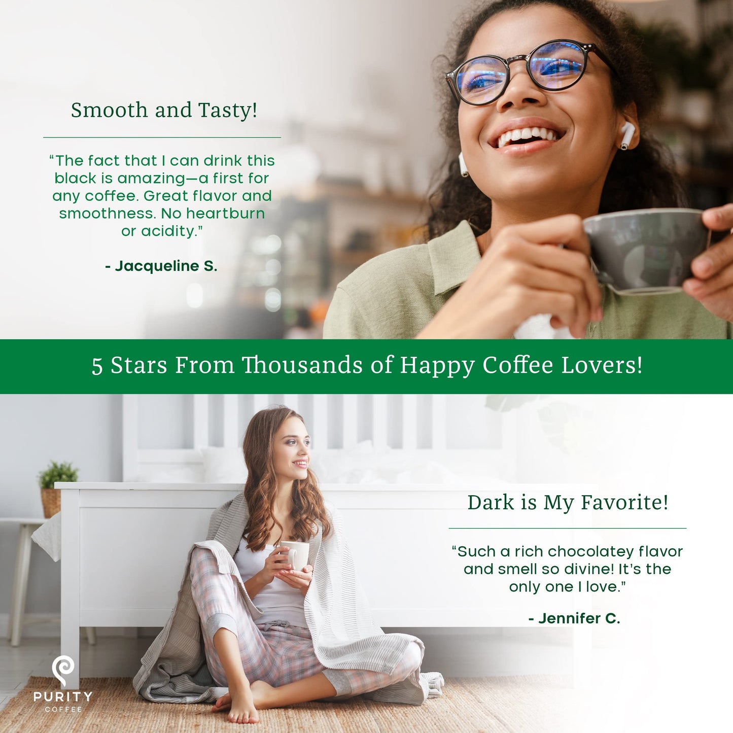 Purity Coffee EASE Dark Roast Low Acid Organic Coffee - USDA Certified Organic Specialty Grade Arabica Single-Serve Packets - Th