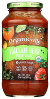 Organicville Italian Herb Pasta Sauce, Gluten Free, Non GMO, 24 Ounces (Pack Of 6)