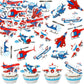 Cyodoos 40 Pcs Edible Airplane Cupcake Toppers Wafer Paper Airplane Cupcake Toppers Airplane Drink Topper Kids Birthday Party Ca