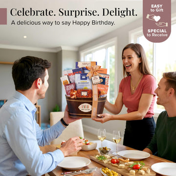 Broadway Basketeers Happy Birthday Gift Basket with Chocolates & Sweets Send Happy Birthday Wishes With This Beautiful Display B