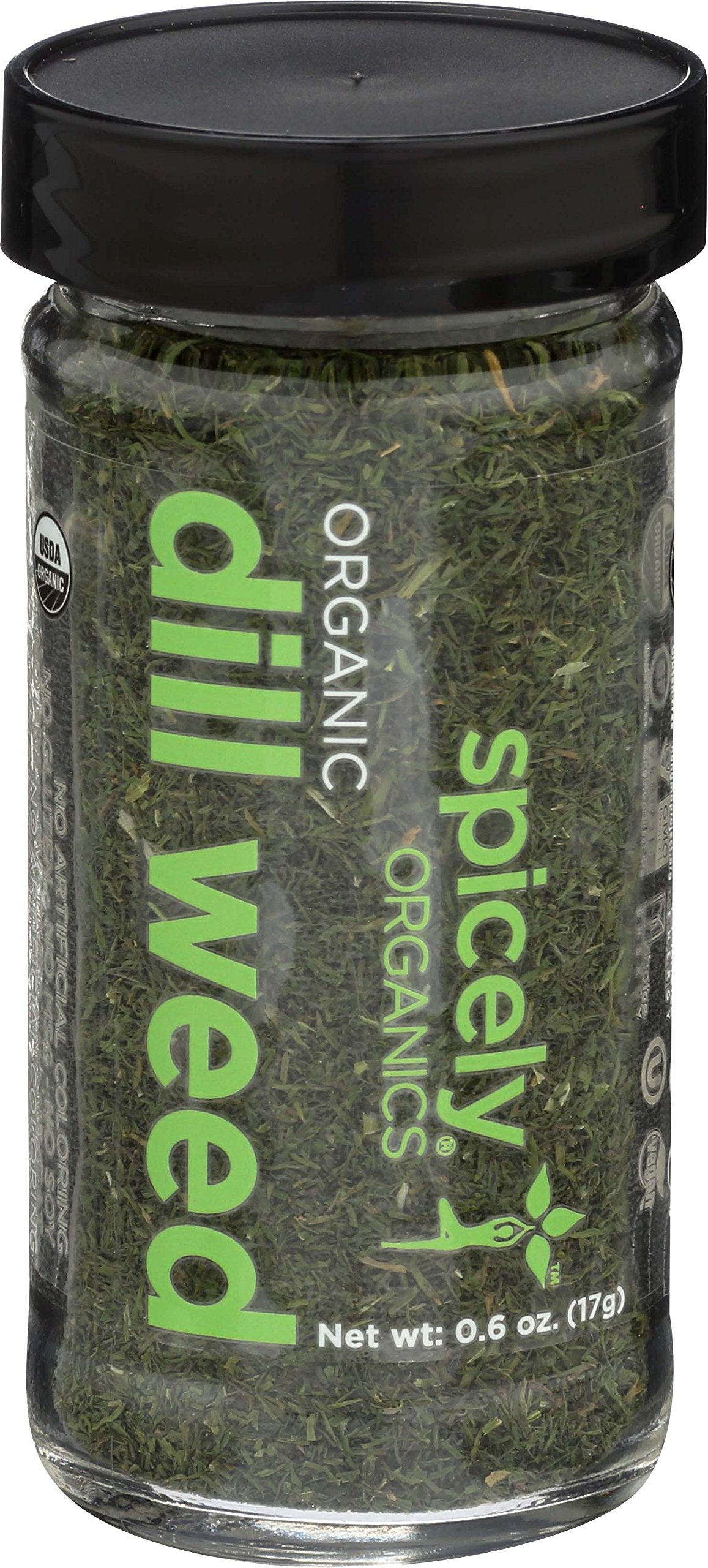 Spicely Organic Dill Weed 0.60 Ounce Jar Certified Gluten Free