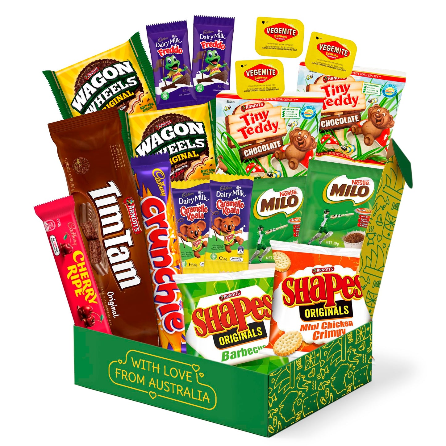 from Home Authentic Australian Snack Gift Box - Tim Tams, Cadbury, Cherry Ripe - Medium Size