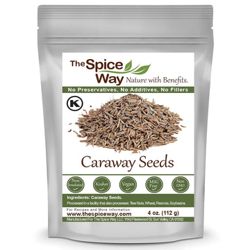The Spice Way Whole Caraway Seed, 4 oz - Key Ingredient for Rye Bread, Pickles, Sauces, and Spice Blends