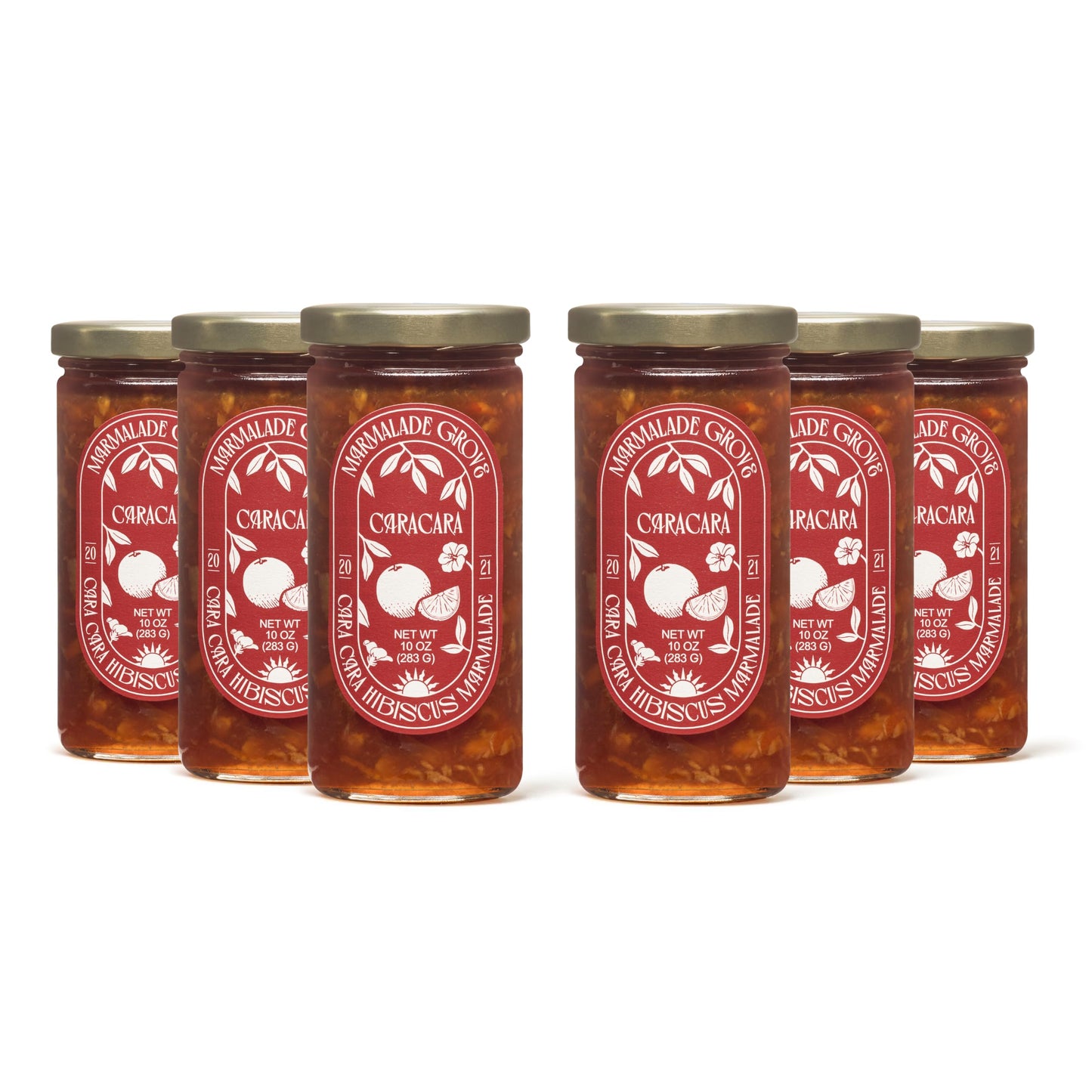 Marmalade Grove, Cara Cara & Hibiscus Marmalade, Handmade with Fresh Fruit - 10 oz (6 Packs)