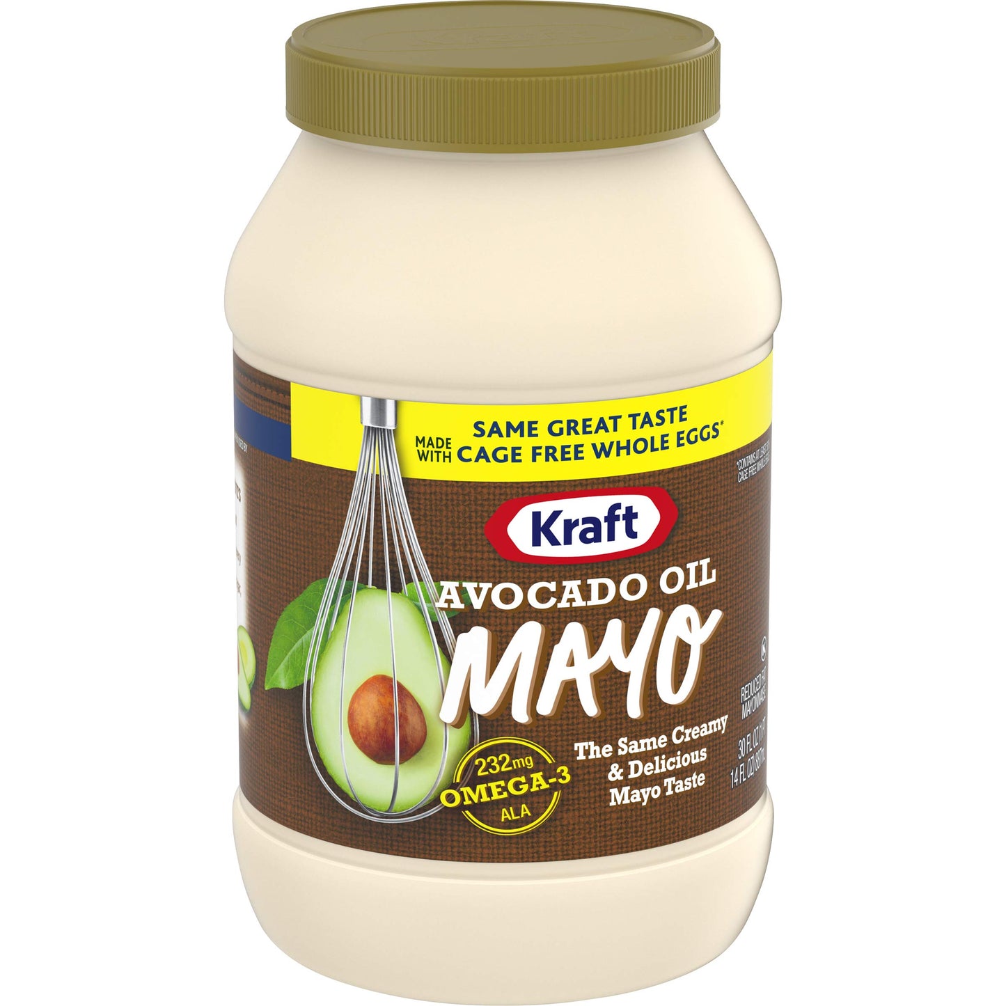 Kraft Mayo with Avocado Oil Reduced Fat Mayonnaise (30 fl oz Jar) (Pack of 2)