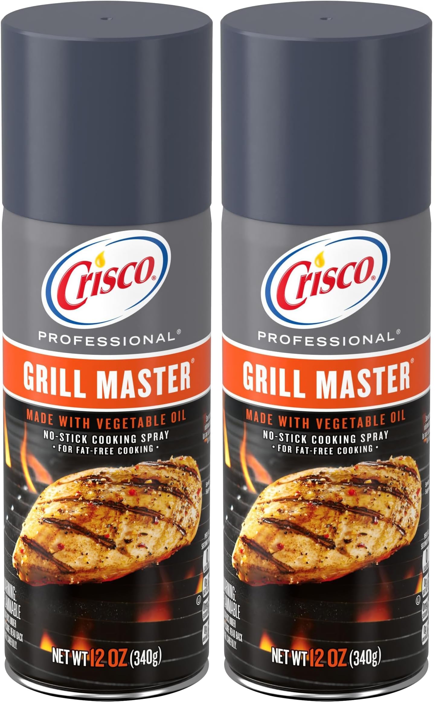 Crisco Cooking Spray, No-Stick | Grill Master | 12 Ounce | Pack of 2