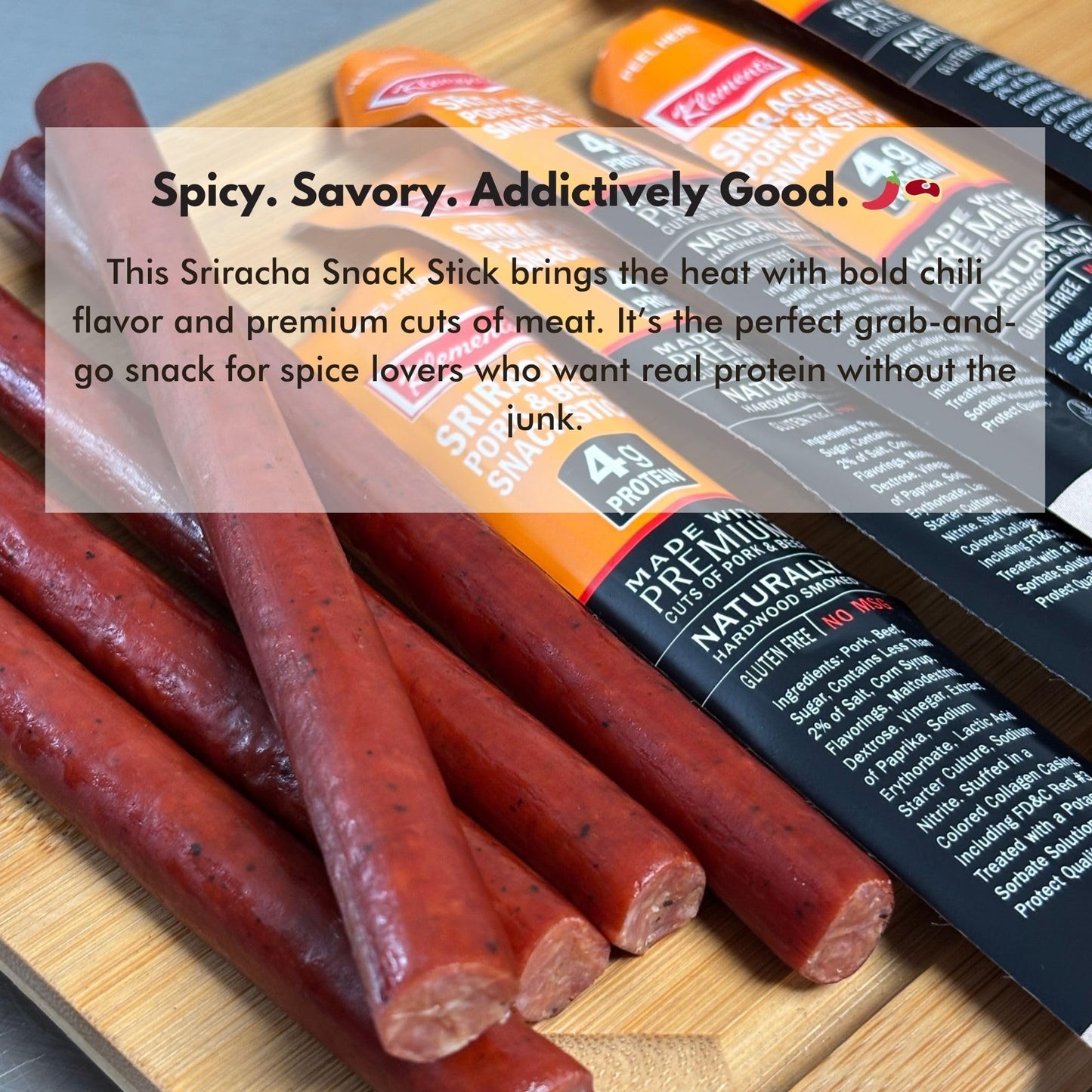 Jerky.Com Sriracha Pork And Beef Snack Sticks 26 Pack (24 + 2 Bonus) | Low Carb, High Protein Keto Snacks | Delicious Gluten Free Beef Sticks | Gifts For Men