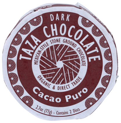 Taza Chocolate Organic Mexicano Disc 70% Dark Chocolate, Cacao Puro, 2.7 Ounce (1 Count), Vegan
